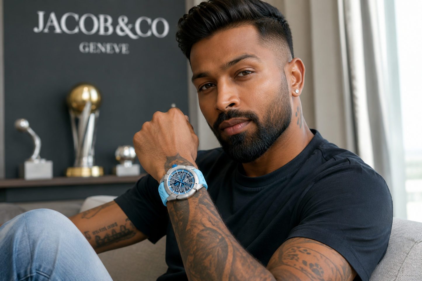 JACOB & CO. RUDRA EDITION (Sky Blue & Silver) – Premium Luxury Watch for Men