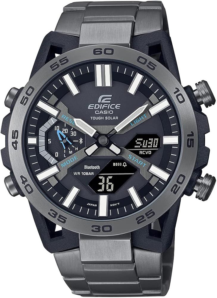 Casio Edifice ECB-2000DC-1BDF Bluetooth Analog-Digital Black Dial Men Watch Black Stainless Steel Strap (ED608)