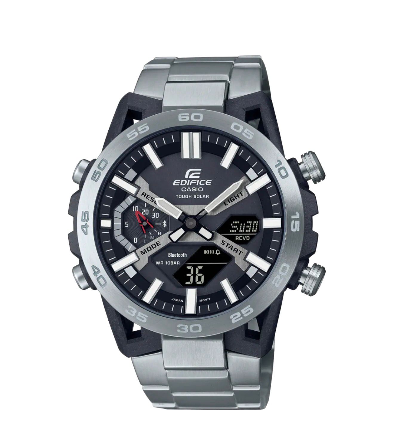 Casio Edifice ECB-2000DC-1BDF Bluetooth Analog-Digital Black Dial Men Watch Black Stainless Steel Strap (ED608)