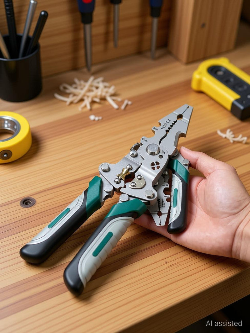 Multifunction Wire Stripper Tool with Wire Cutter & Crimping Function, Stainless Steel Cable Stripping Pliers for Electrical Work | Multi Purpose Hand Tool for Electricians