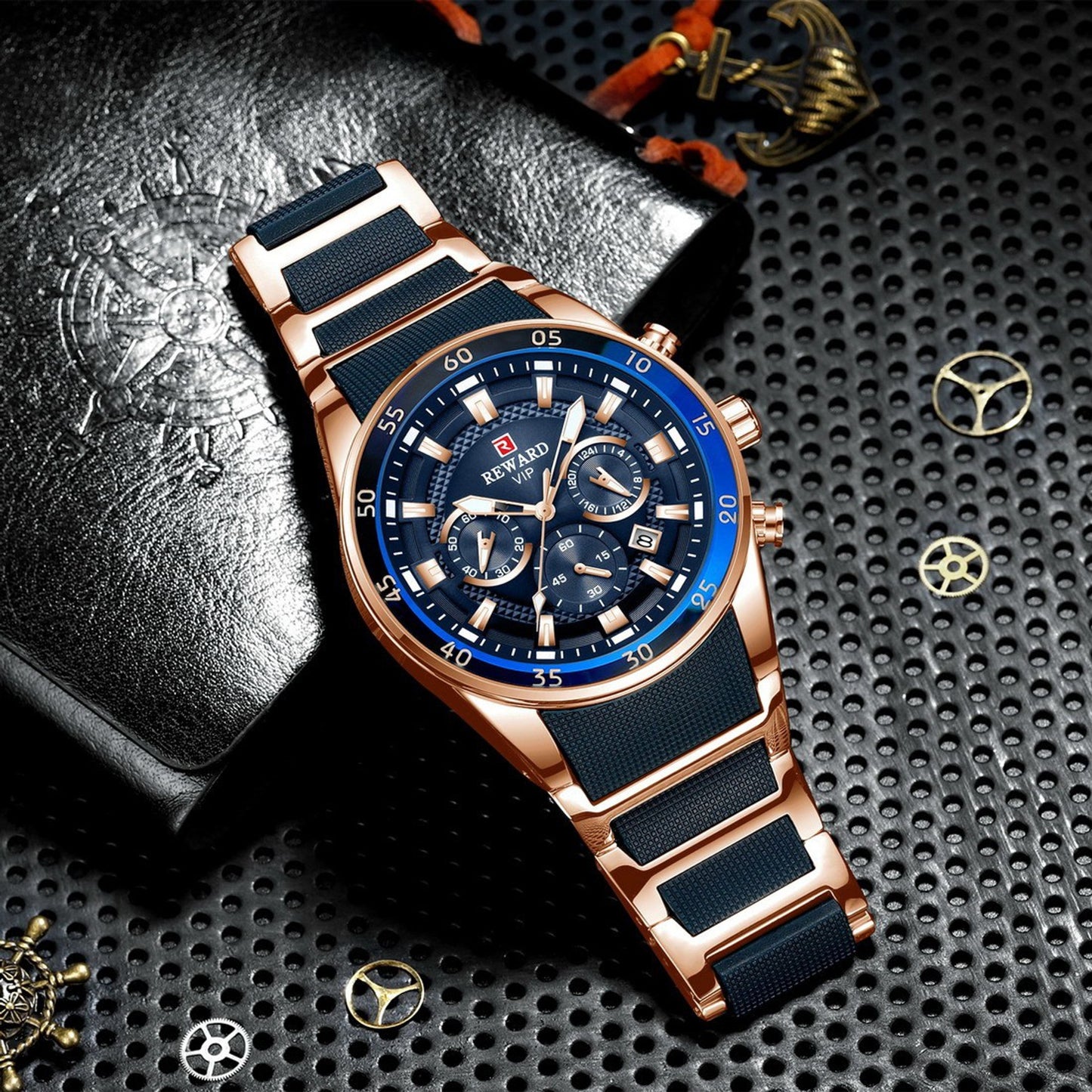 REWARD Men Quartz Watch Multifunction Wristwatch with Date Business Male Watch vip