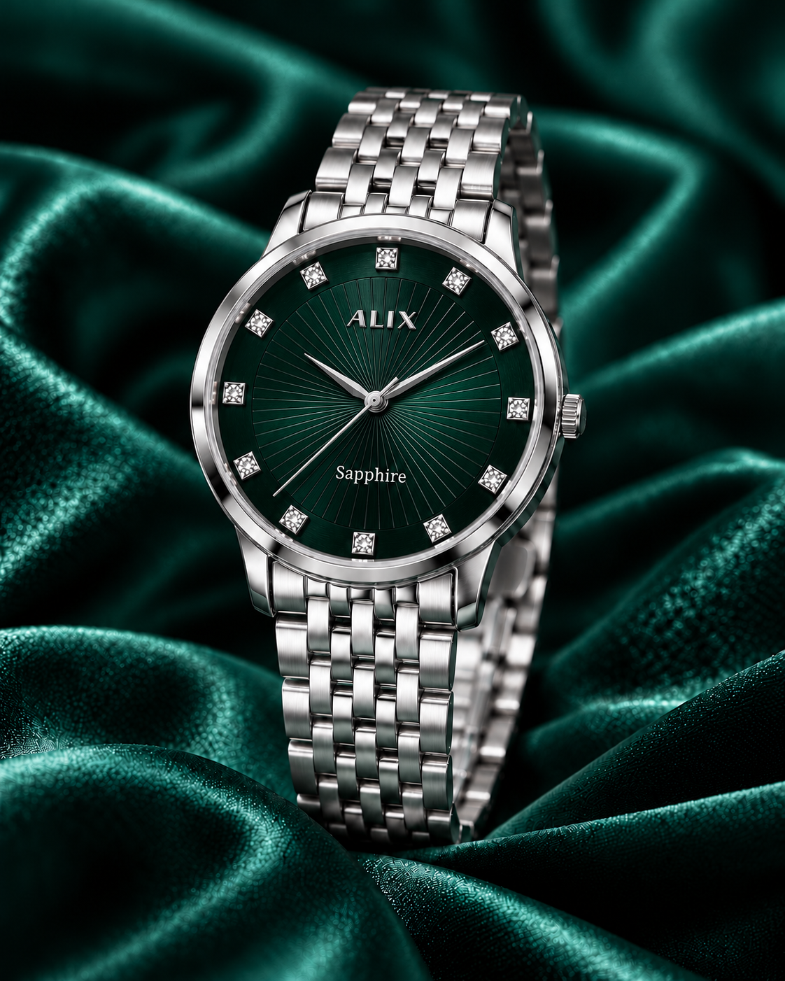 ALIX Extra Slim Green Dial Silver Men's Analog Watch – 5mm Thin Case