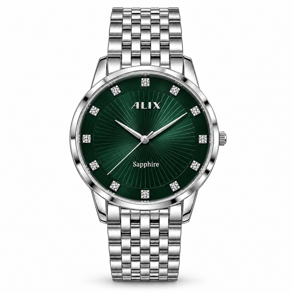 ALIX Extra Slim Green Dial Silver Men's Analog Watch – 5mm Thin Case