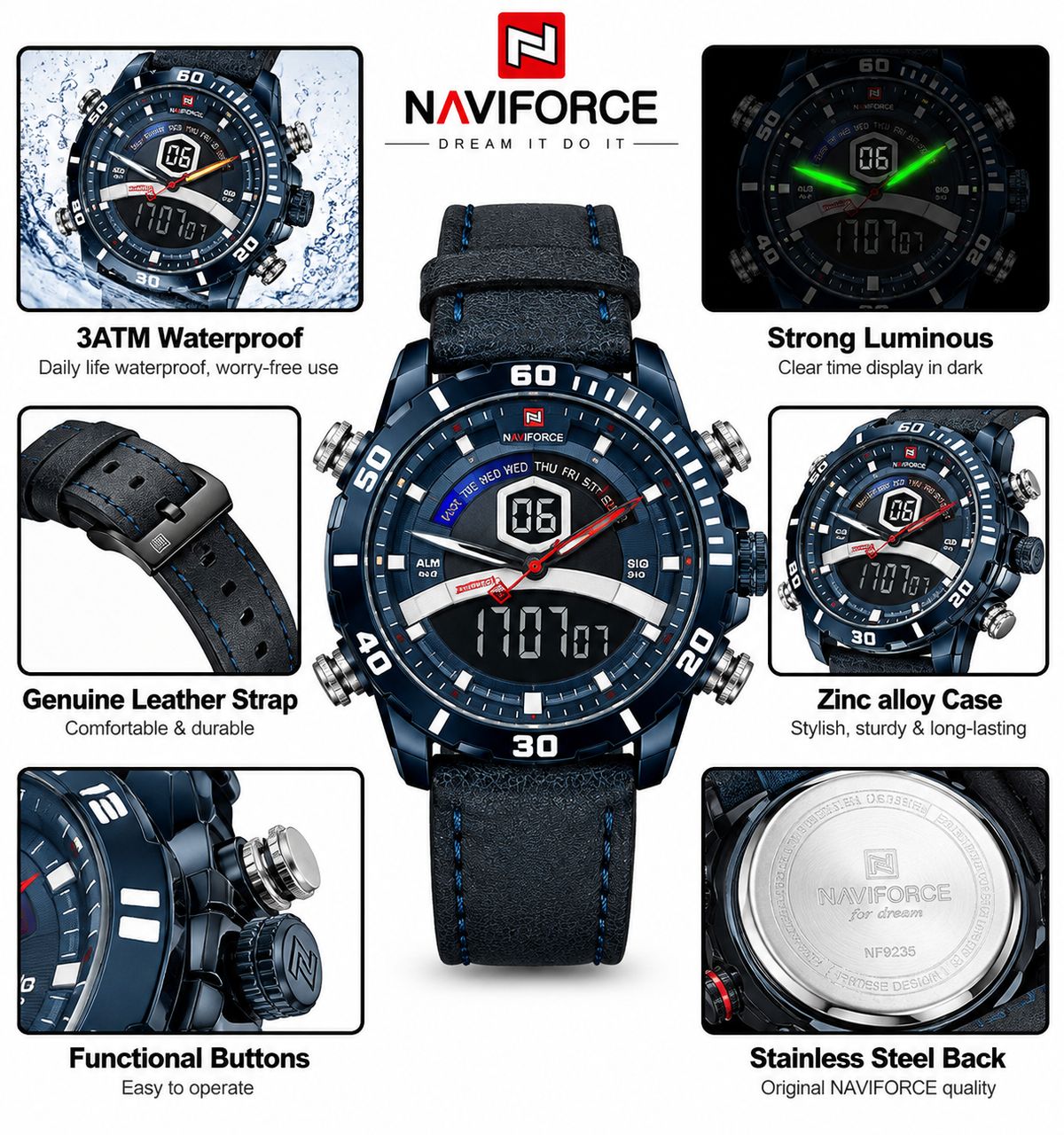 NAVIFORCE Men’s Analog-Digital Sports Watch