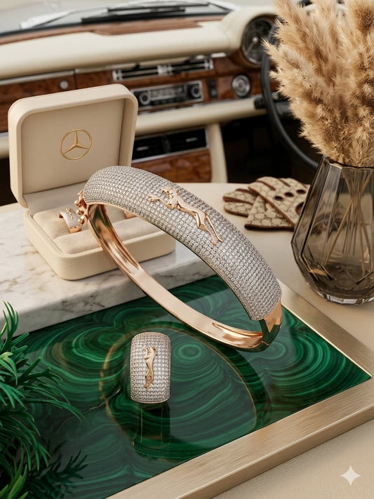 jajuar Bracelet Kada With Diamond Gold Plated For Men