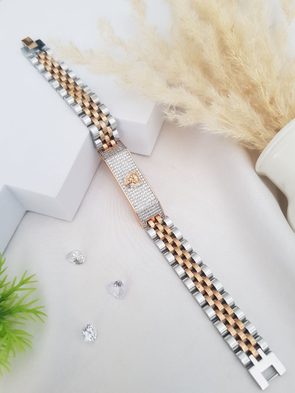 silver rolex bracelet for men  adjustable