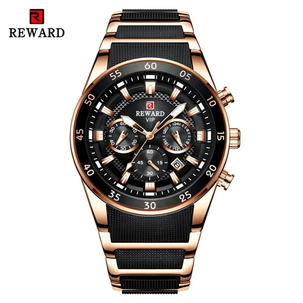 REWARD Men Quartz Watch Multifunction Wristwatch with Date Business Male Watch vip