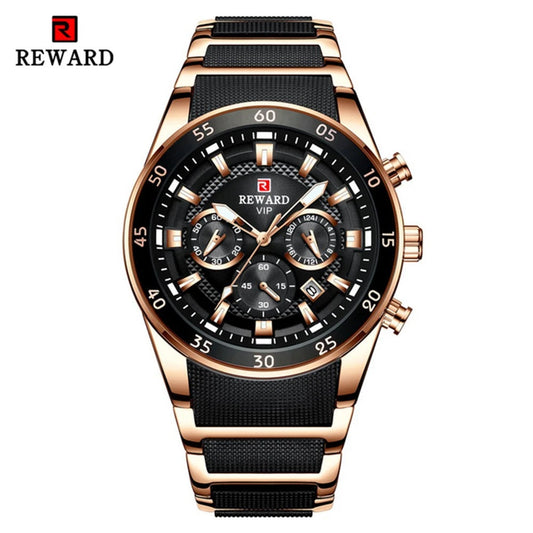 REWARD Men Quartz Watch Multifunction Wristwatch with Date Business Male Watch vip