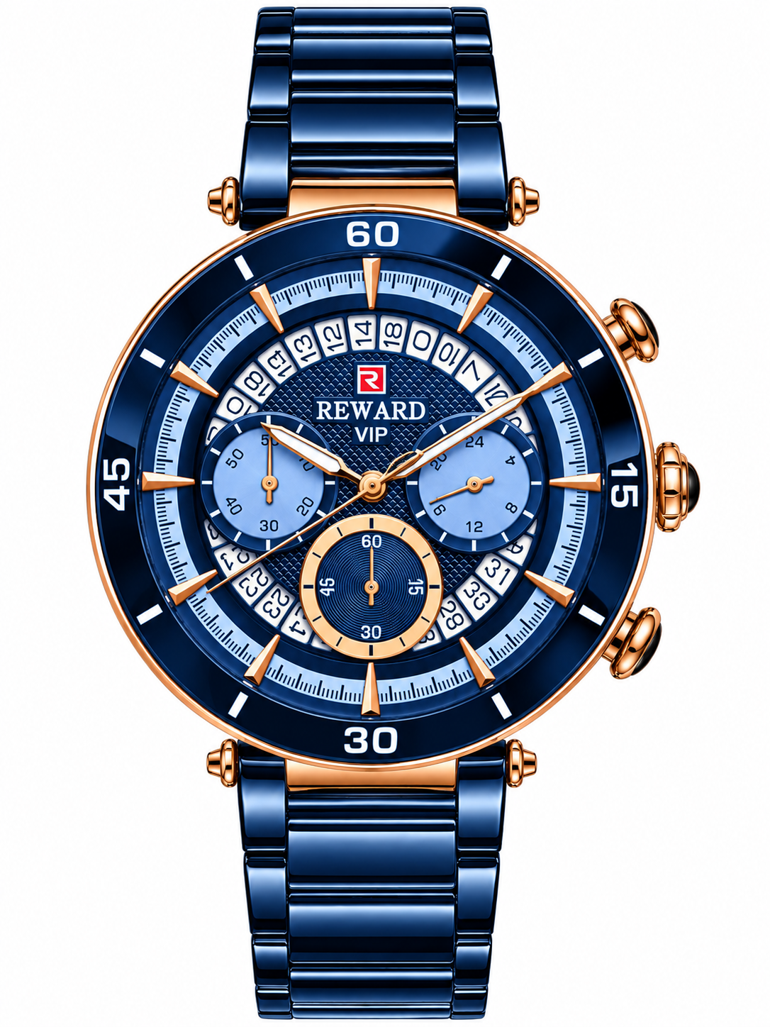REWARD VIP Chronograph Blue Stainless Steel Watch for Men