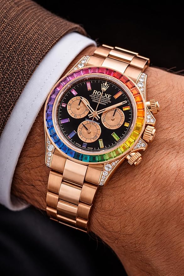 ROLXE Rainbow Chronograph Rose Gold Men's Luxury Watch