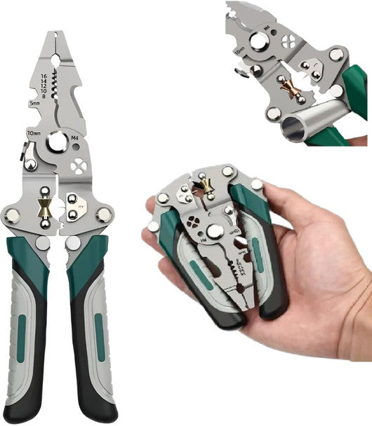 Multifunction Wire Stripper Tool with Wire Cutter & Crimping Function, Stainless Steel Cable Stripping Pliers for Electrical Work | Multi Purpose Hand Tool for Electricians