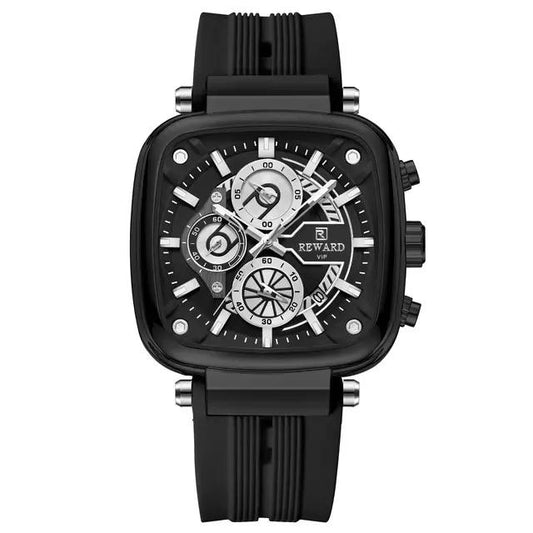 Reward VIP RD117 BB Original Analog Watch for Men – Premium Black Silicone Strap
