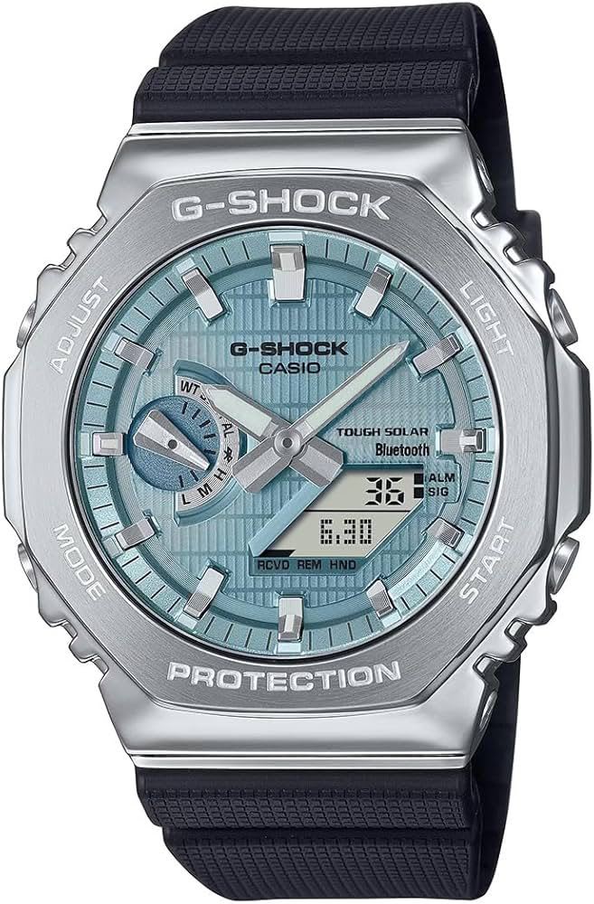 Casio G-SHOCK Silver Sky Blue Analog Digital Watch for Men | Tough Solar | Premium Sports Watch