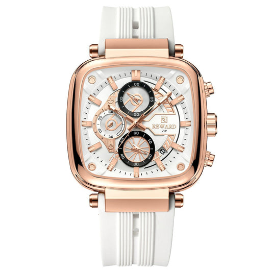 Reward VIP RD117 BB Original Analog Watch for Men – Premium white Silicone Strap