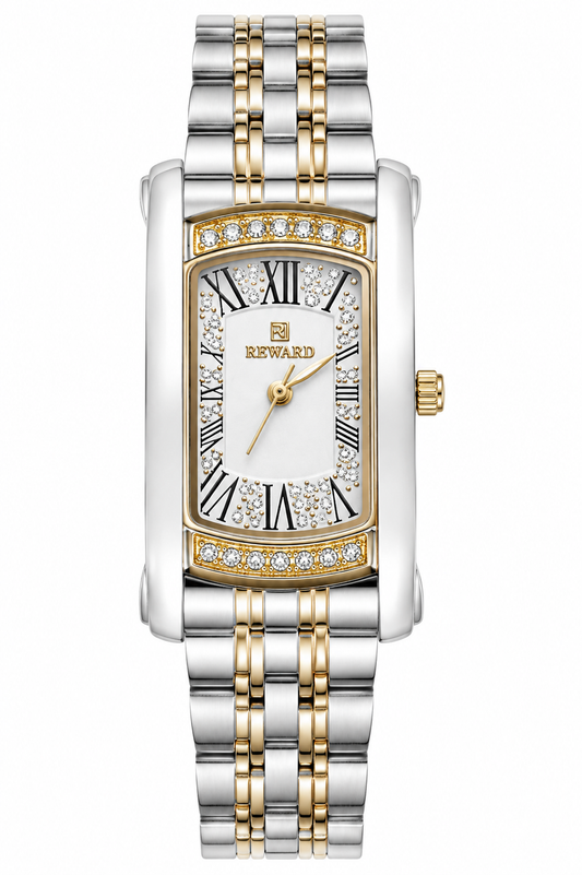 REWARD Two-Tone Luxury Rectangular Watch for Women