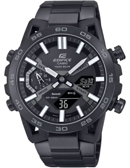 Casio Edifice ECB-2000DC-1BDF Bluetooth Analog-Digital Black Dial Men Watch Black Stainless Steel Strap (ED608)