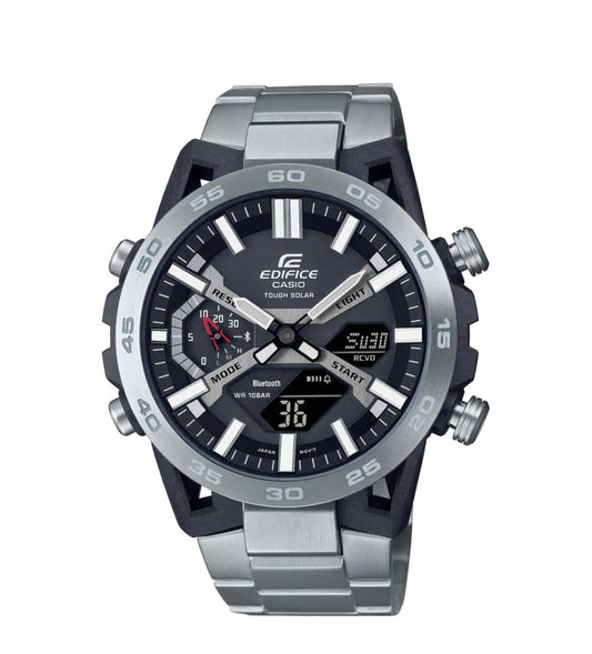 Casio Edifice ECB-2000DC-1BDF Bluetooth Analog-Digital Black Dial Men Watch Black Stainless Steel Strap (ED608)