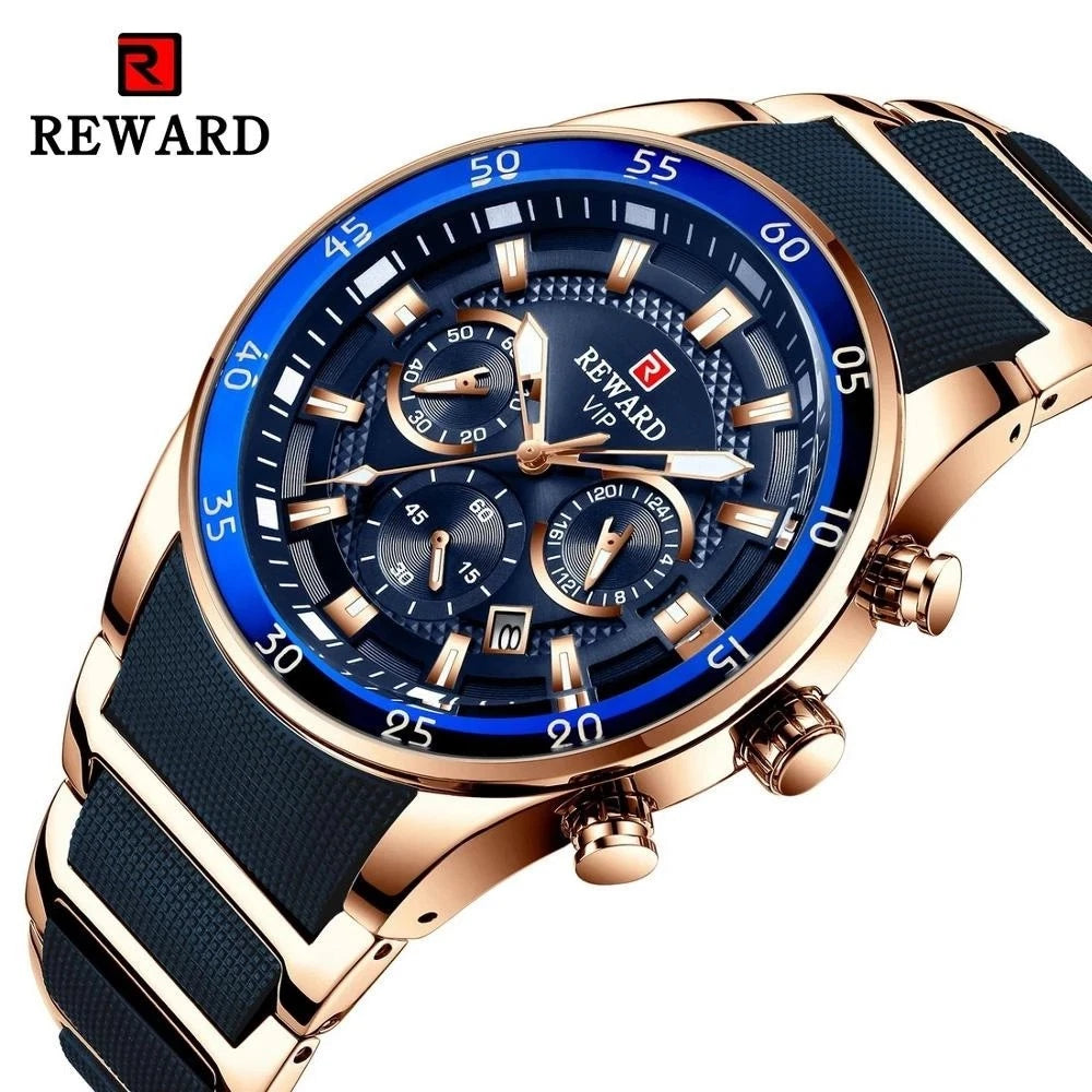 REWARD Men Quartz Watch Multifunction Wristwatch with Date Business Male Watch vip