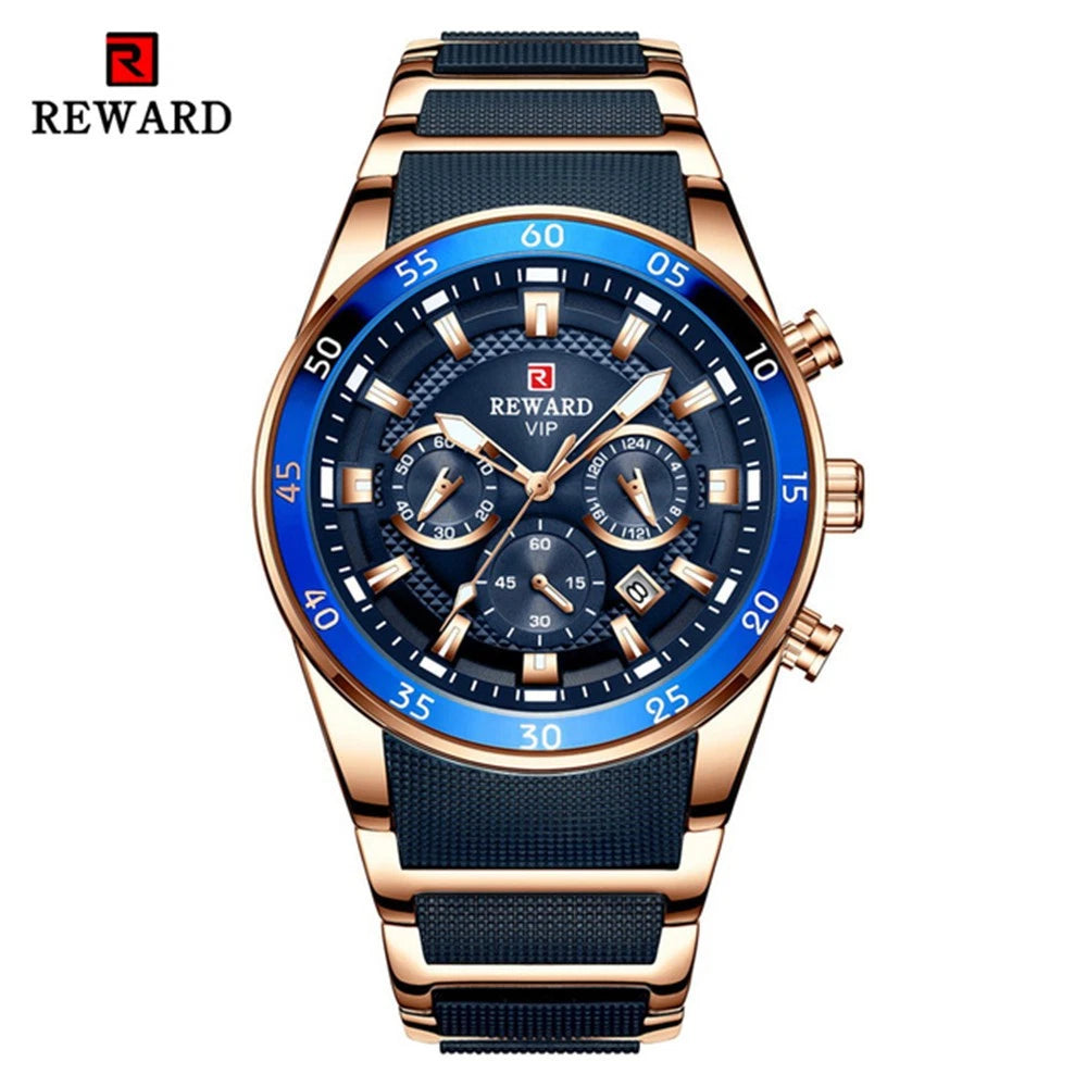 REWARD Men Quartz Watch Multifunction Wristwatch with Date Business Male Watch vip